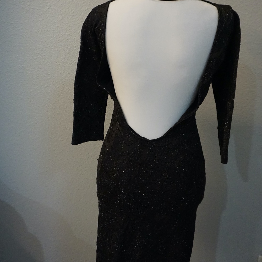 Black Cocktail Dress with Sexy Back